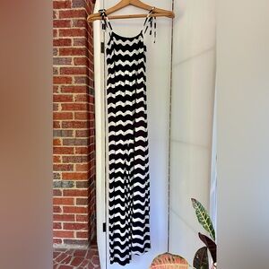 Marimekko by Mika Piirainenen smock top one piece pant suit in black & white